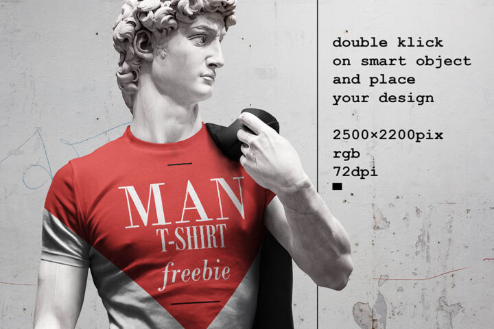 T-shirt on David – Free Mock-up