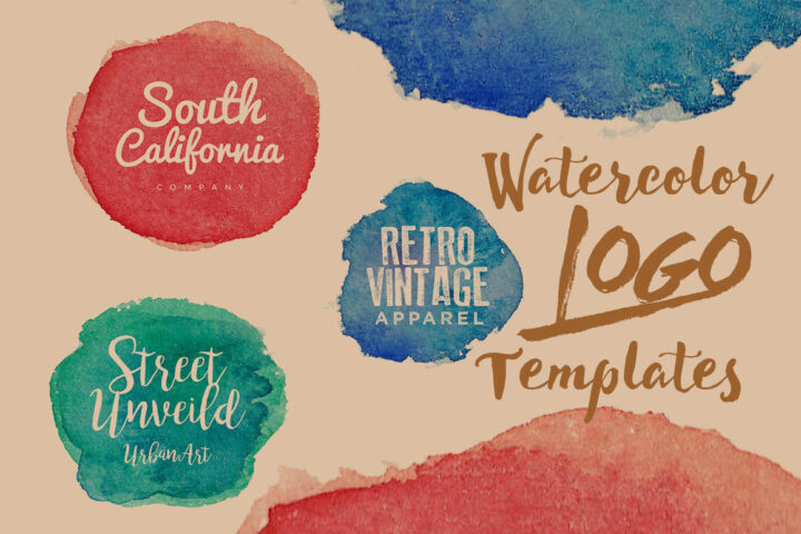 3 Free Watercolor Logo Templates