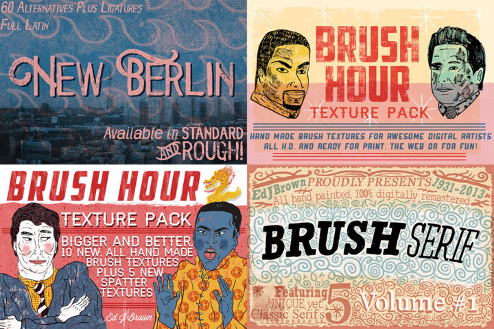 Hand Drawn Fonts & Textures