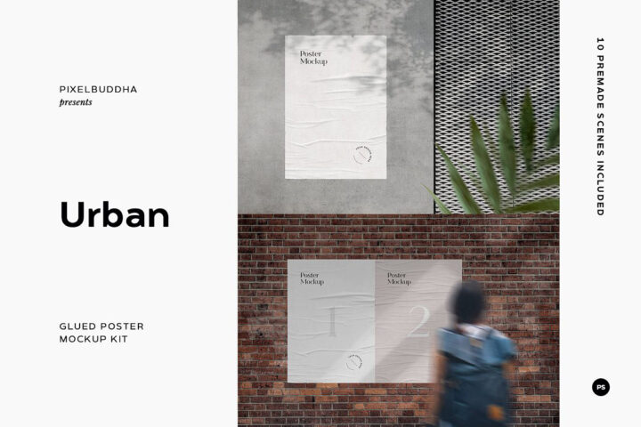Glued Street Poster Mockups