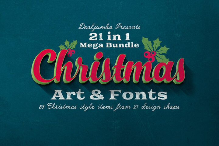 21in1 Mega Bundle: Christmas Art & Fonts
