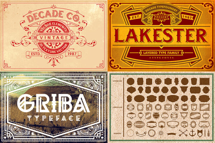 Vintage Custom Fonts & Shapes