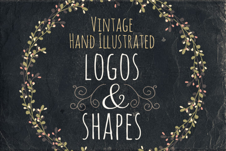 Vintage Hand Illustrated Logos & Shapes