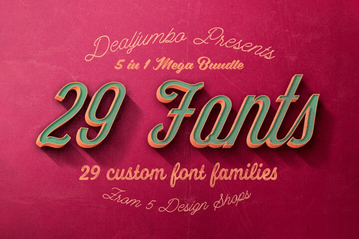 1st Year Anniversary: 5in1 Mega Bundle v.8: Best Custom Fonts