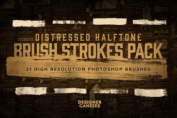 21 Free Distressed Halftone Brush Strokes