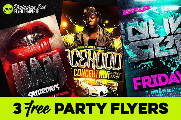3 Free Party Flyer Templates