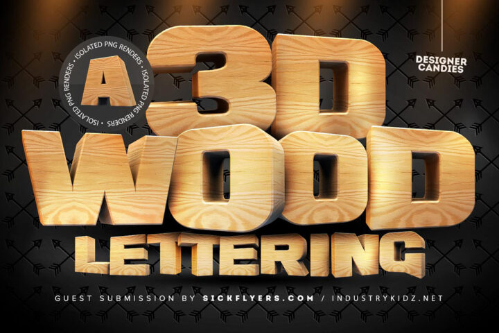 3D Wooden Lettering – Free Pack