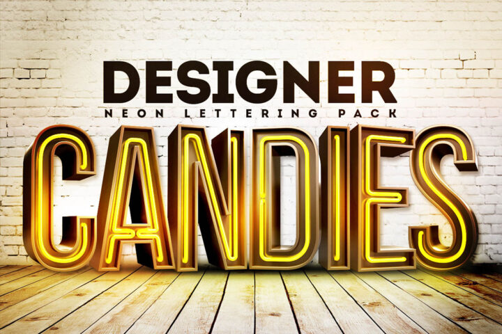 3D Neon Lettering – Free Pack