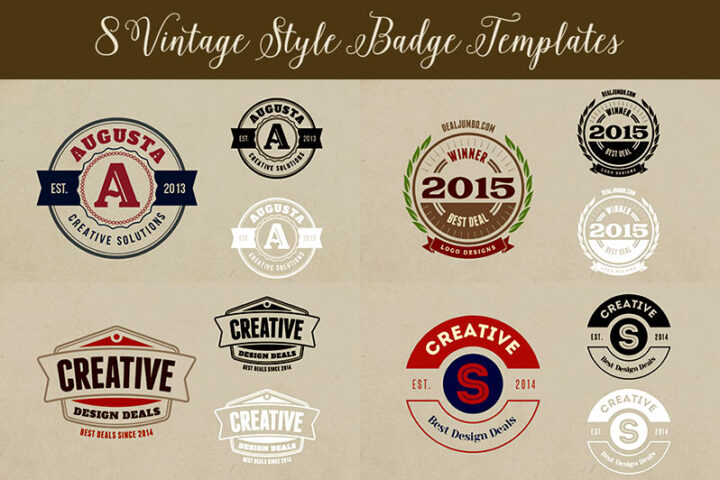 8 Free Vintage Style Logos/Badges