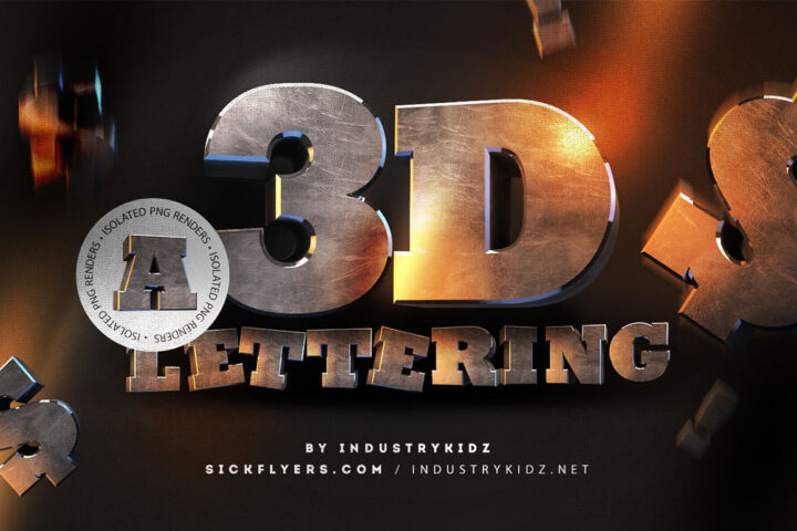 3D Metal Lettering – Free Pack