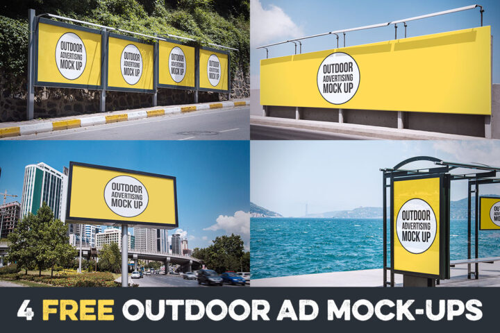 4 Free Outdoor Ad Mock-ups