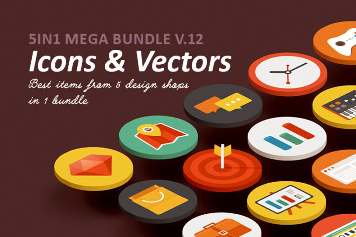 5in1 Mega Bundle v.12: Icons & Vectors