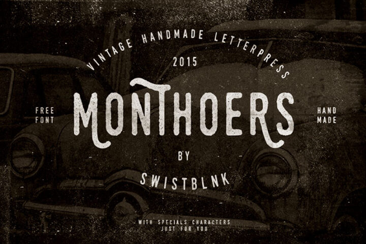 Monthoers – Free Vintage Grunge Font