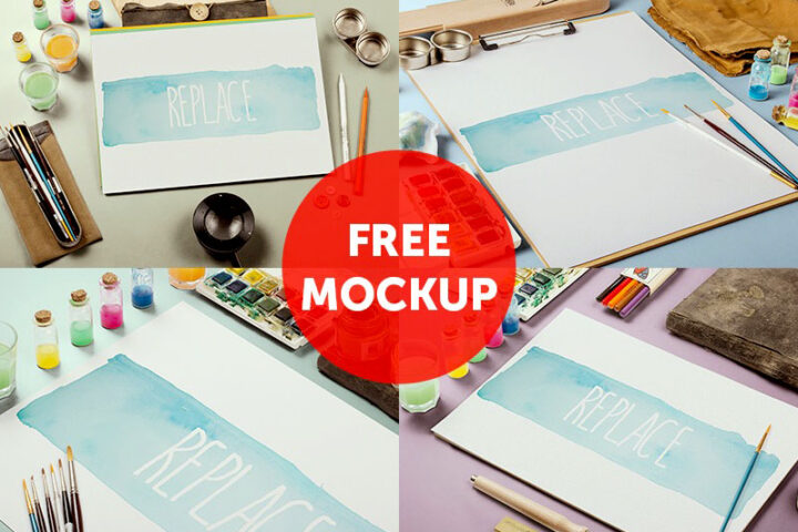 Watercolor Sketch Mock-ups – Free Version