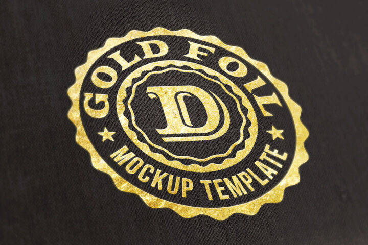 Free Logo/Text Mock-up – Gold Foil
