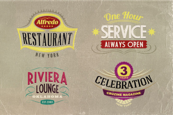 4 Retro Sign Templates