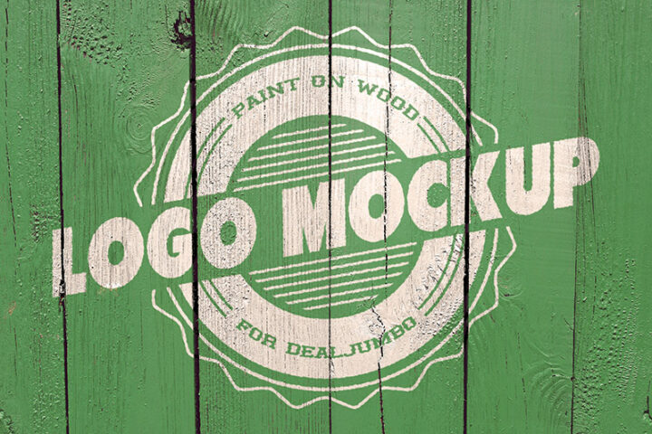 Logo Mockup – Old Paint on Wooden Wall